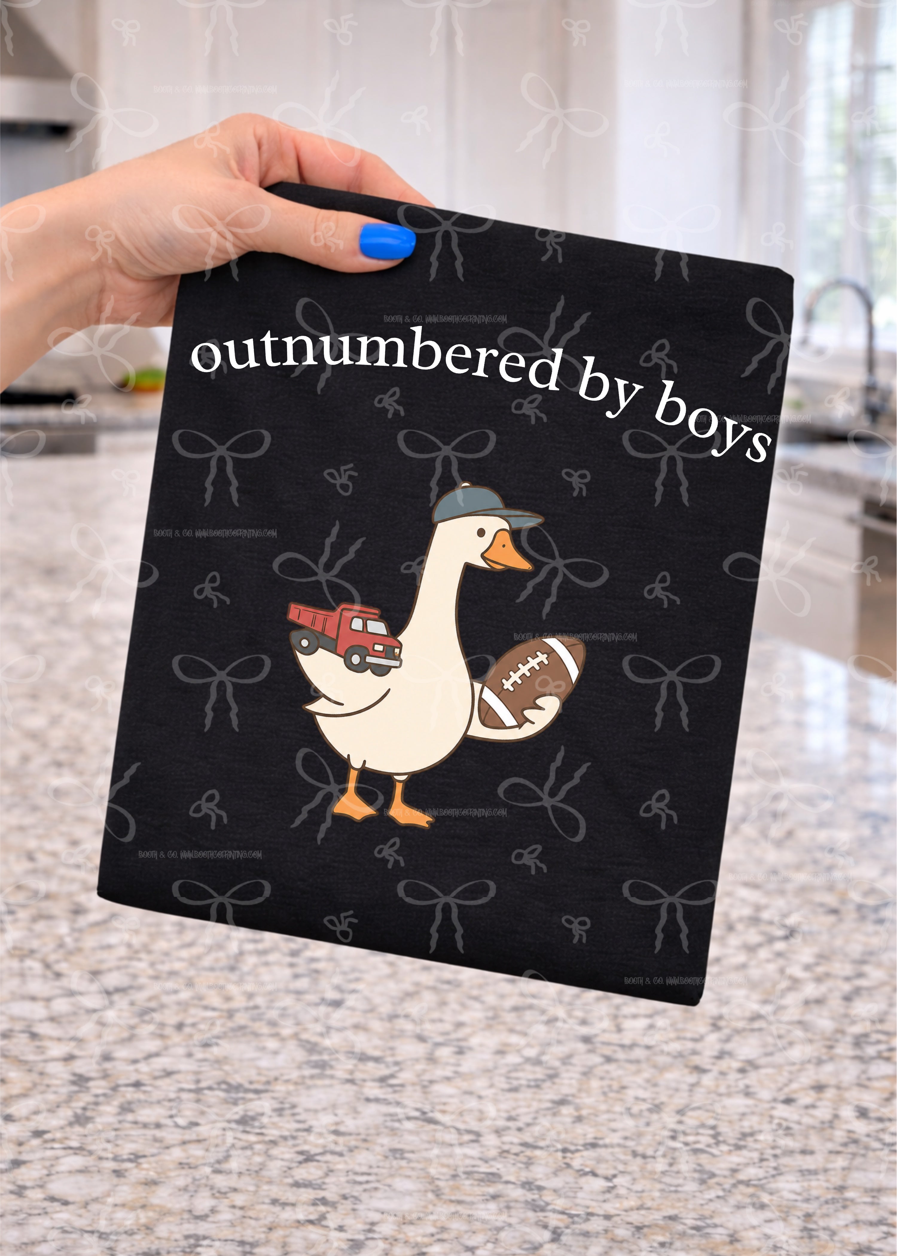 Outnumbered by boys Goose- Red truck and football (white)
