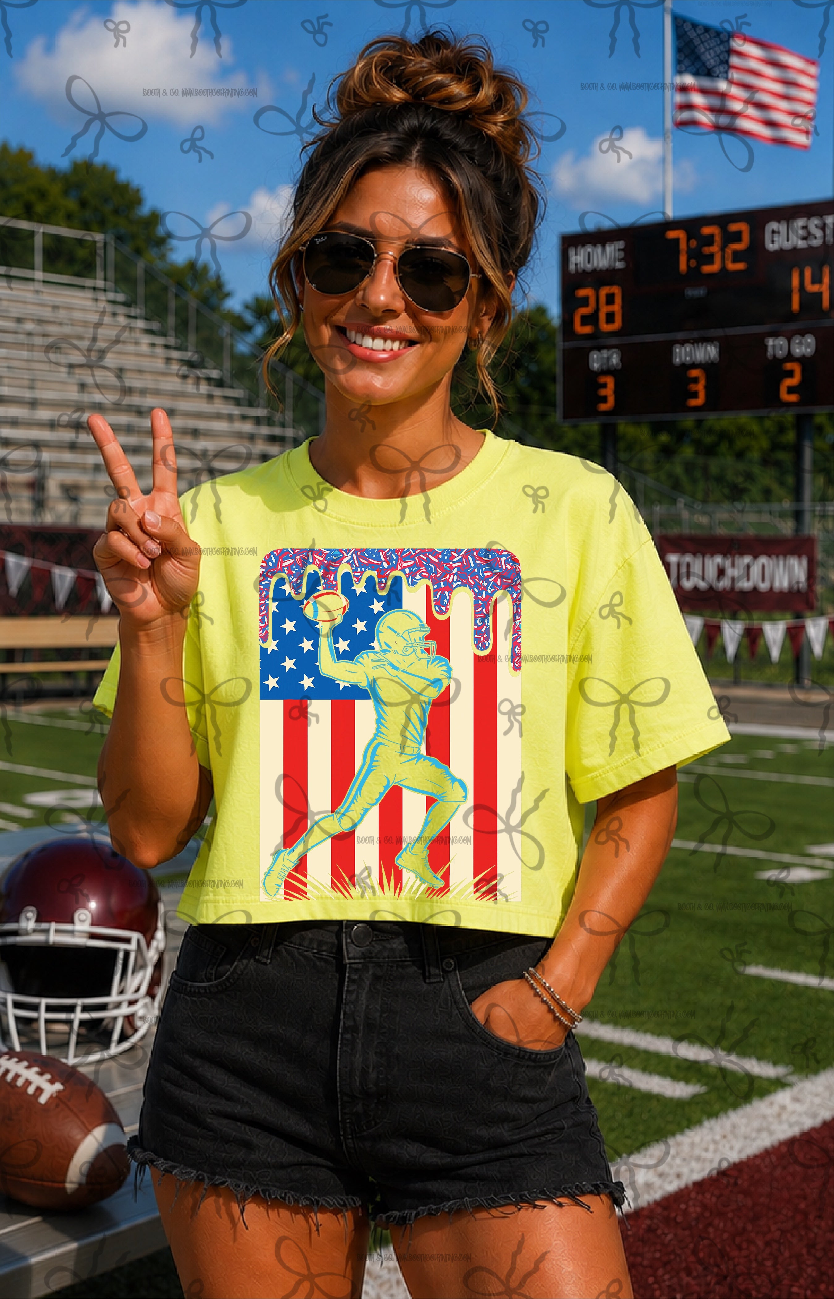 Football American Flag Drip