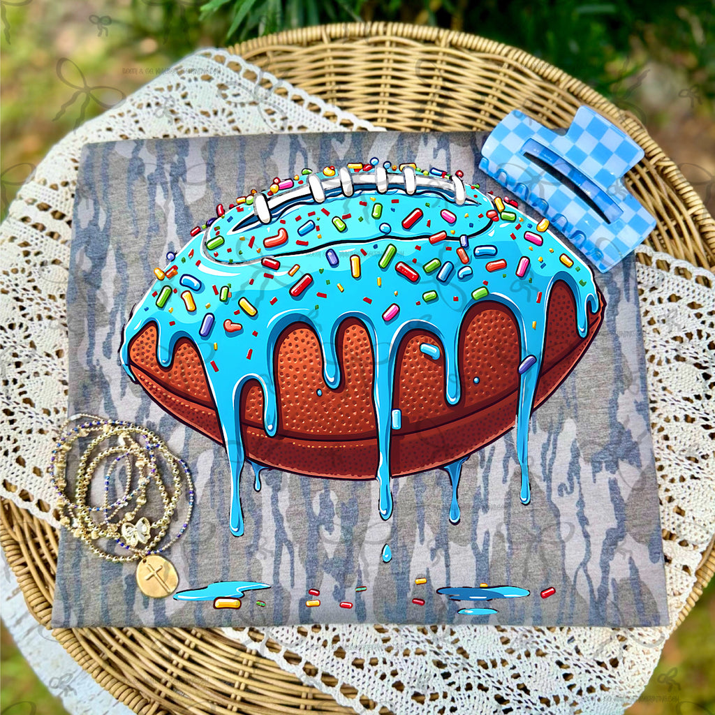 Blue Icing Football Drip