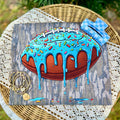 Blue Icing Football Drip