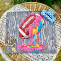 Football Drip- (pink,blue,yellow)