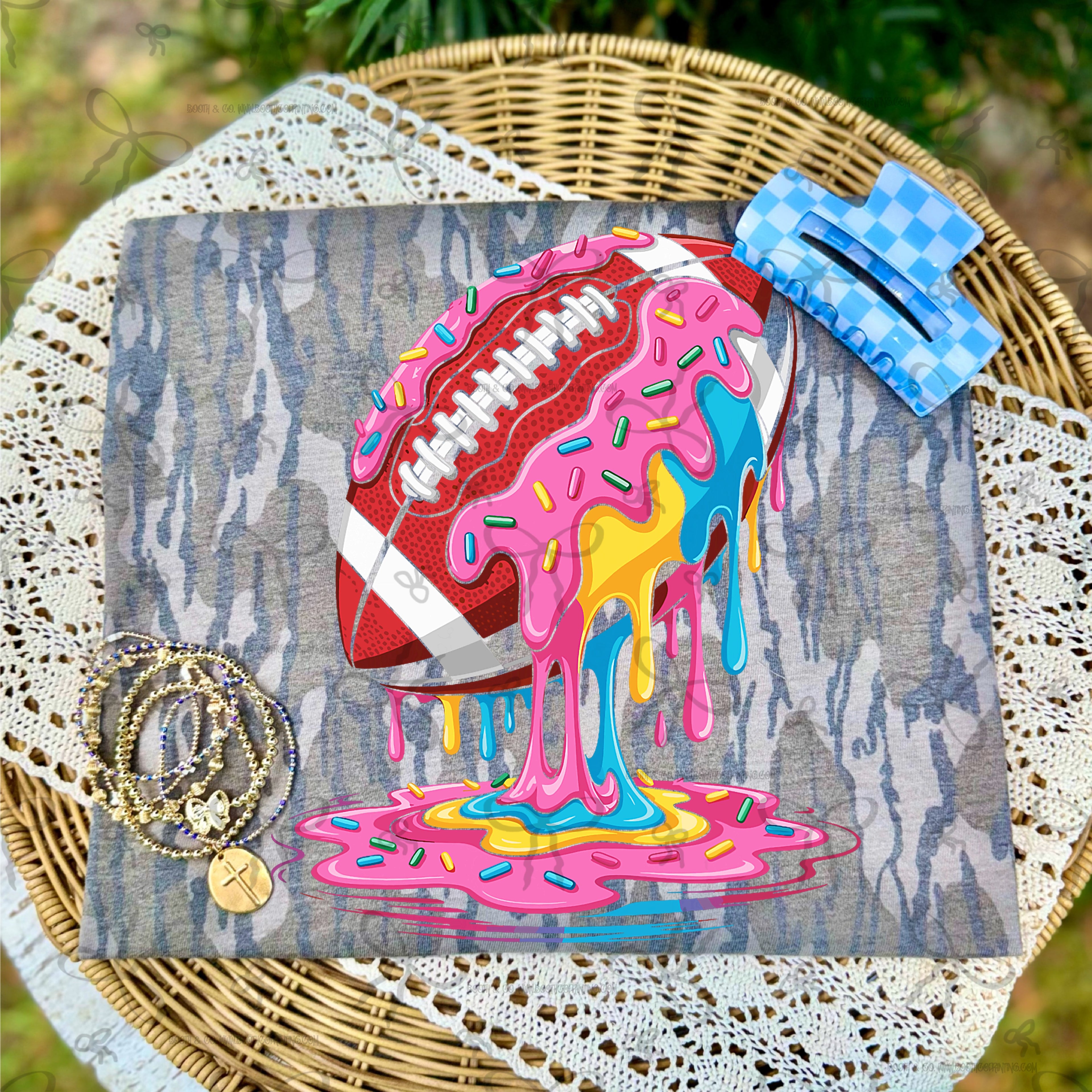 Football Drip- (pink,blue,yellow)