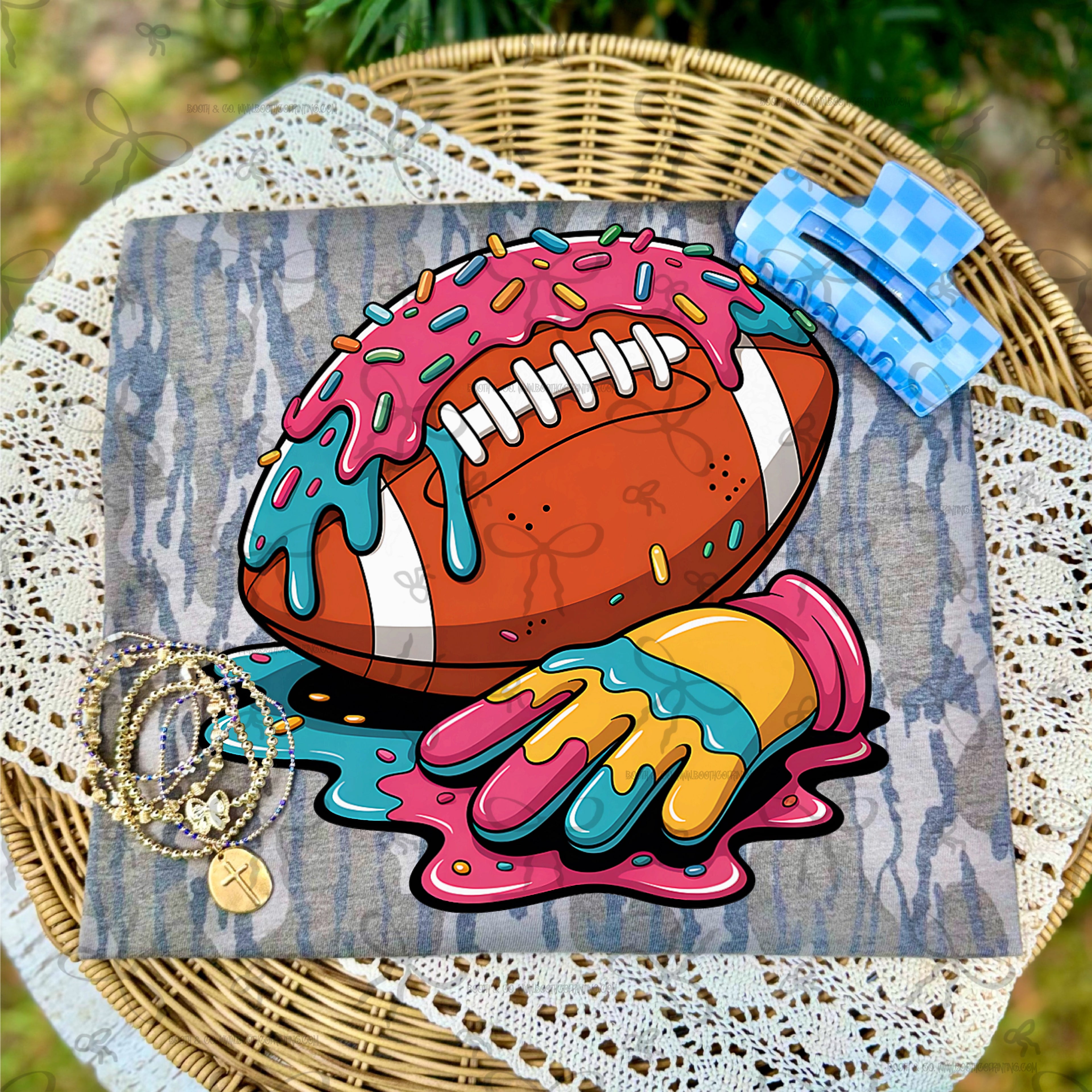 Cartooned Football Drip with glove