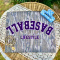 Flip-Flopped Baseball Life- Purple/White