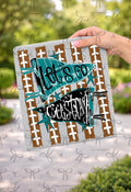 Teal and Black Football Pendant Stripes- Custom Wording