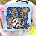 Softball Doodle Letters Polka Dot Cheetah Print-Royal Blue/Grey