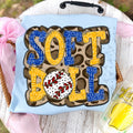 Softball Doodle Letters Polka Dot Cheetah Print-Royal Blue/Gold