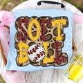 Softball Doodle Letters Polka Dot Cheetah Print-Maroon/Gold