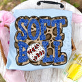 Softball Doodle Letters Polka Dot Cheetah Print-Royal Blue