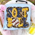 Softball Doodle Letters Polka Dot Cheetah Print-Navy Blue/Gold