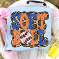 Softball Doodle Letters Polka Dot Cheetah Print-Royal Blue/Orange