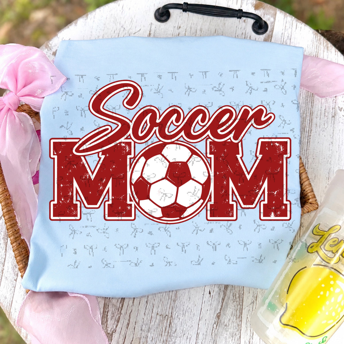 Soccer Mom (with white)- Crimson