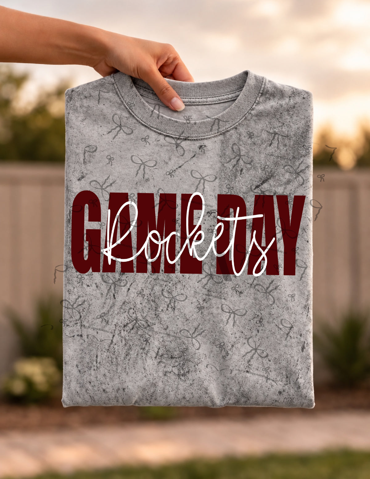 Game Day Rockets Script- Solid Maroon
