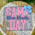 Game Day Large Pink Checkered- Blue Devils (Royal blue)
