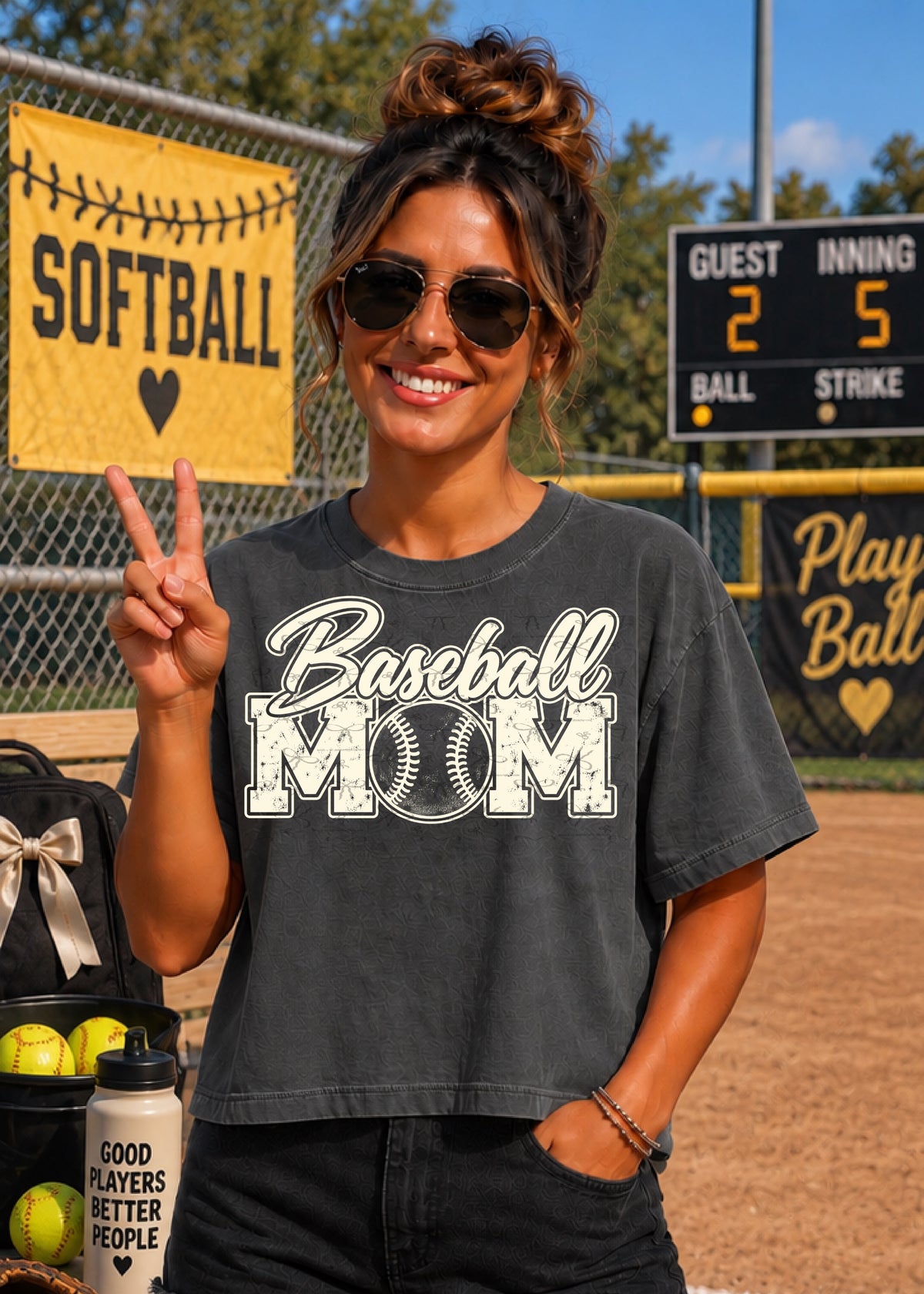 Baseball Mom (no white)- Pearl