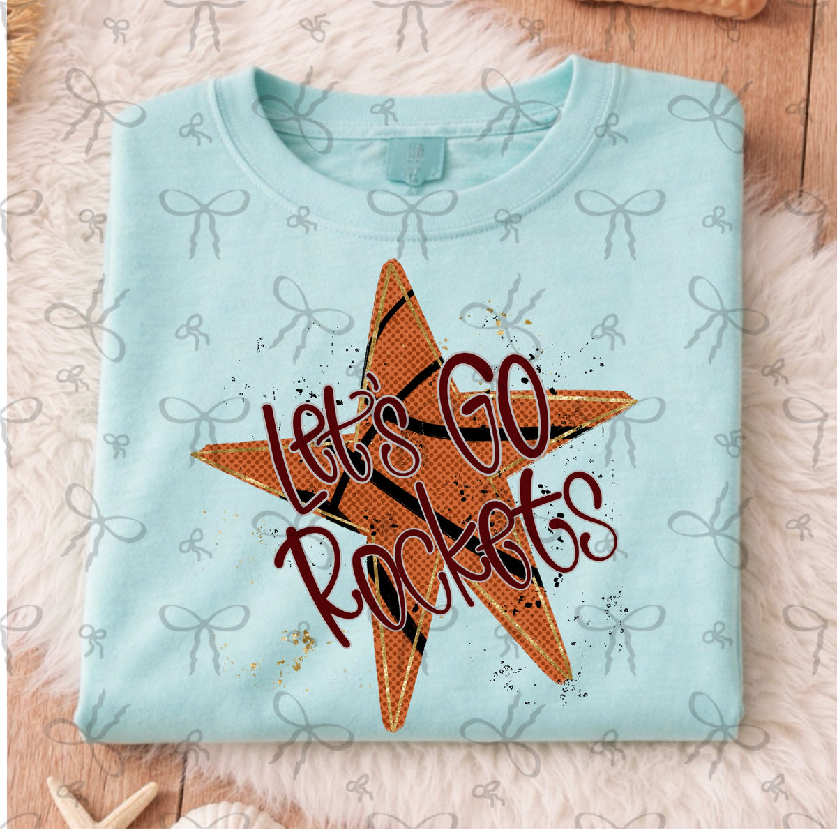 Basketball Splatter Star- Let’s Go Rockets