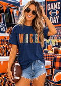 War Eagle Distressed Metallic Dotty - Navy/Orange