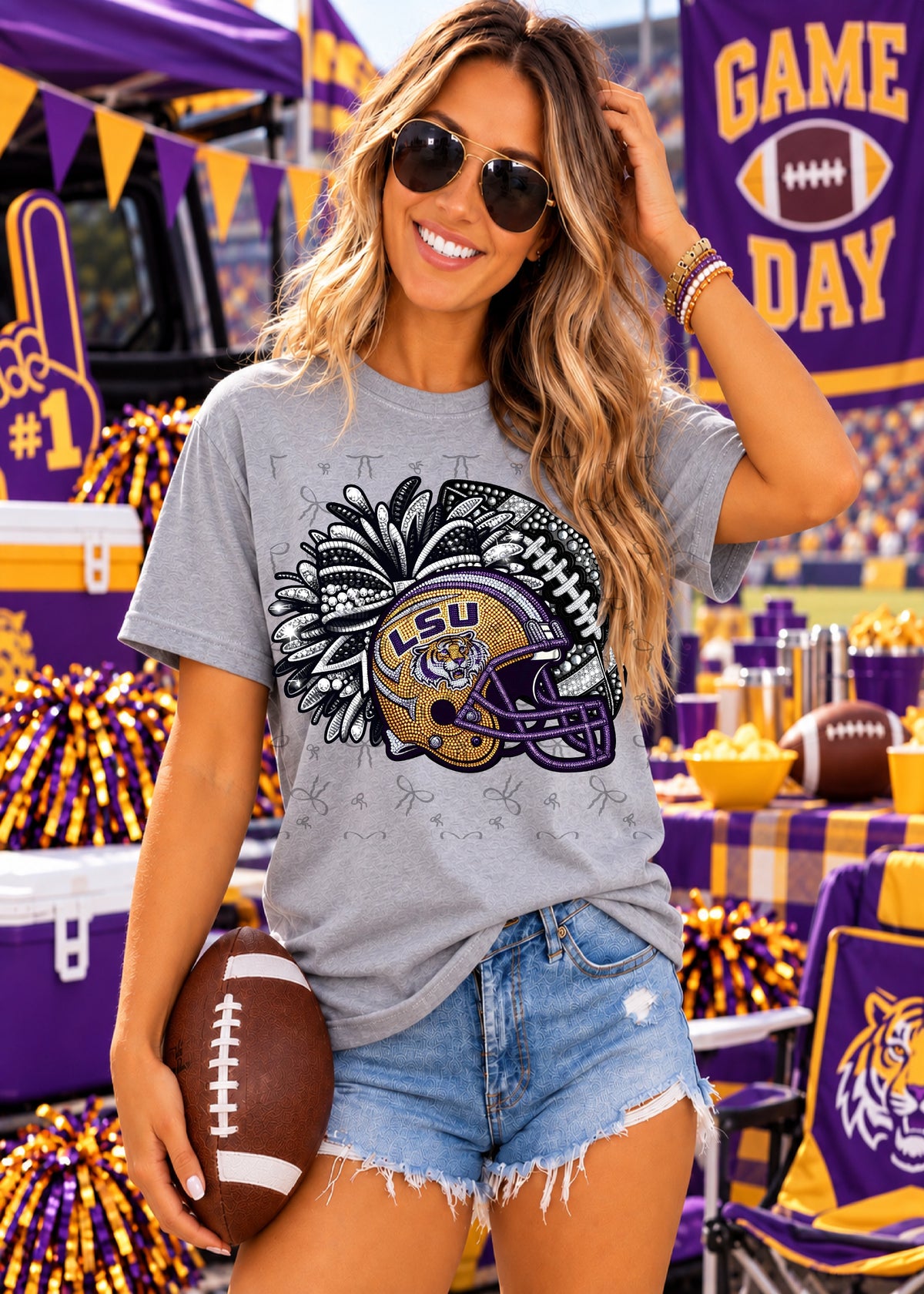 LSU Sequin Helmet