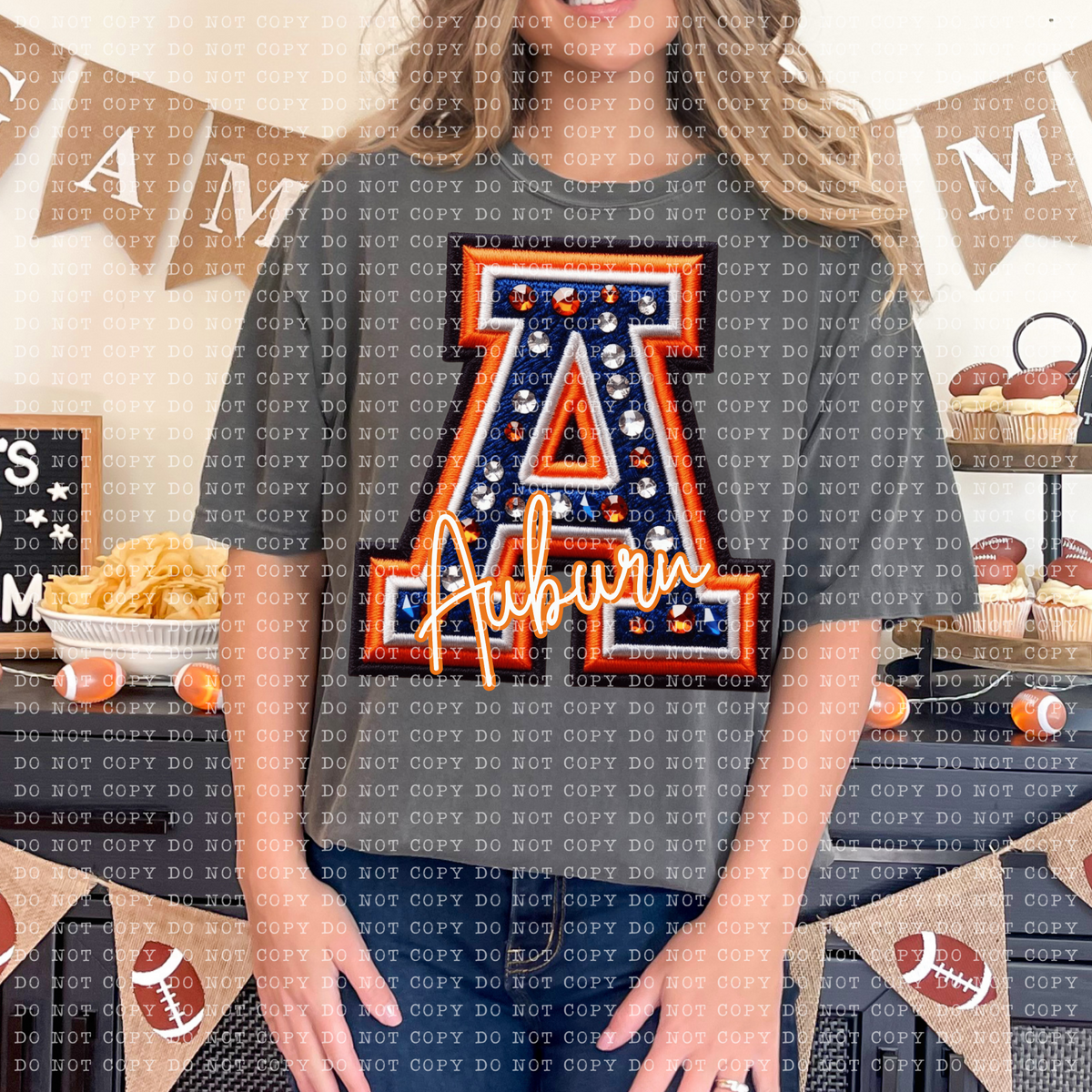 Bejeweled Letterman- Auburn