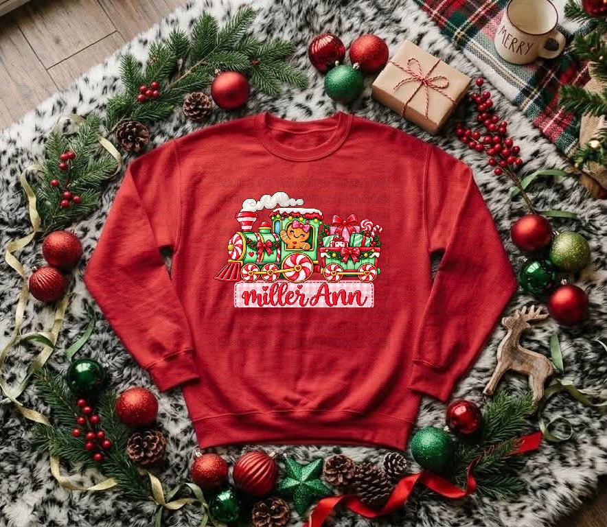 Gingerbread Train- Custom Name Plate