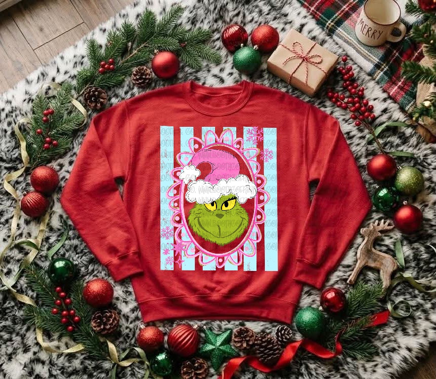 Preppy Striped Grinch