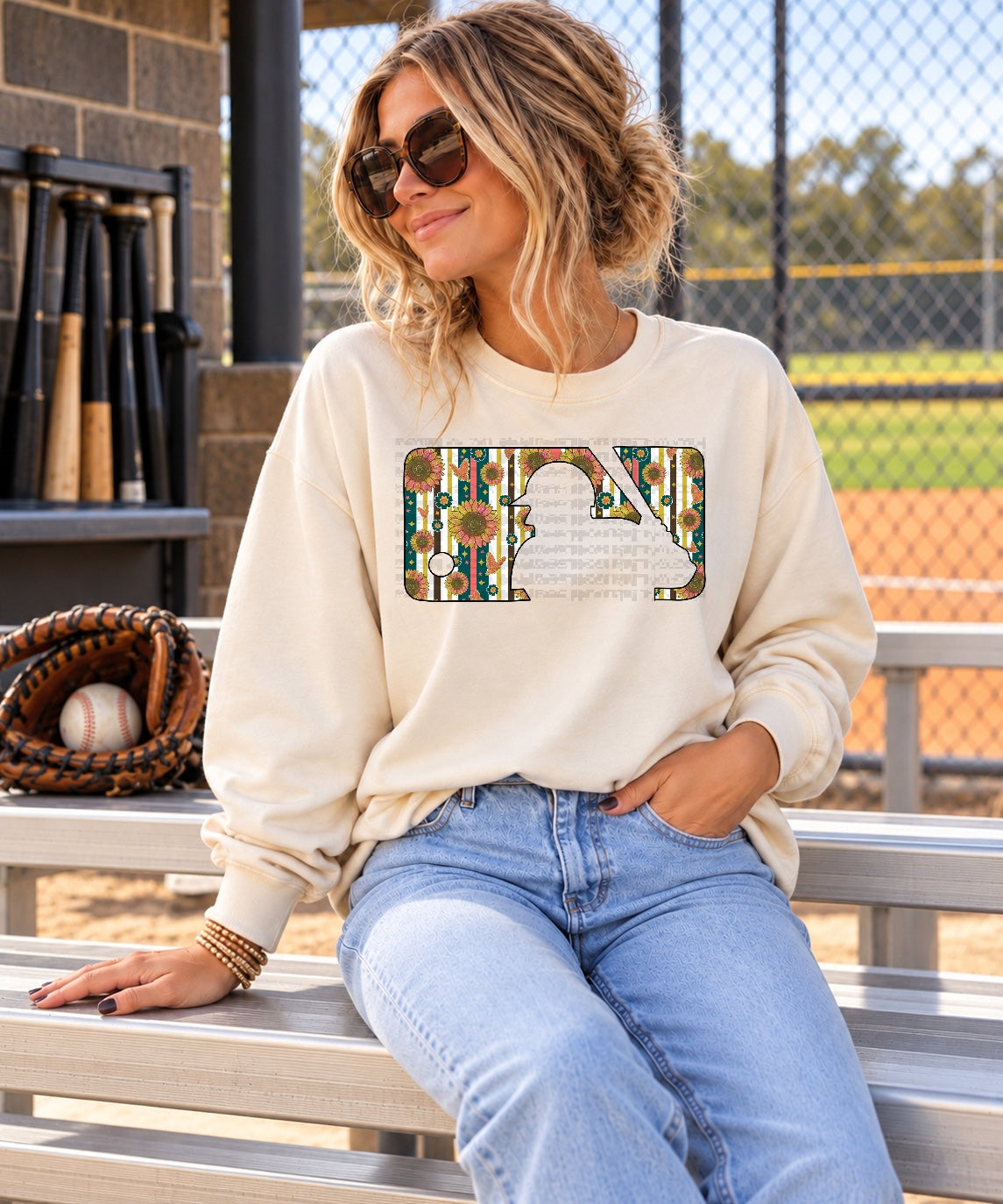 MLB Batter- Sunflower Butterflies (no backdrop)