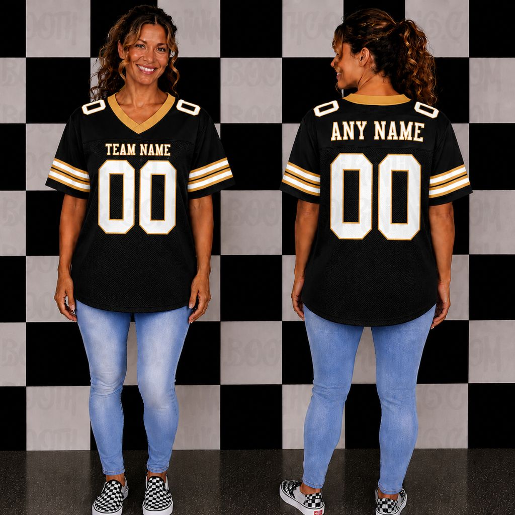 Blank Football Jerseys- Black and Gold