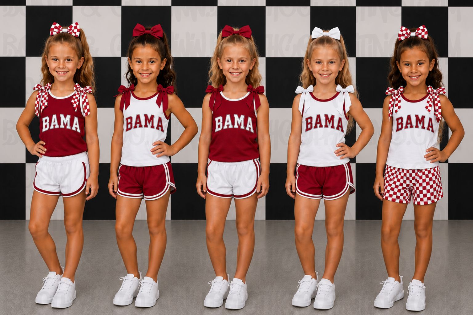 Bama Bow Sets- Crimson and White