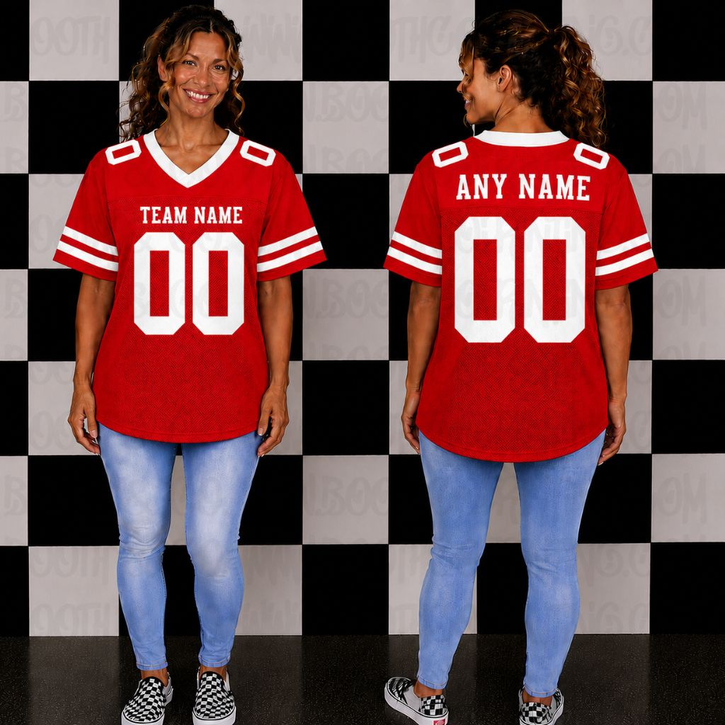Blank Football Jerseys- Red and White