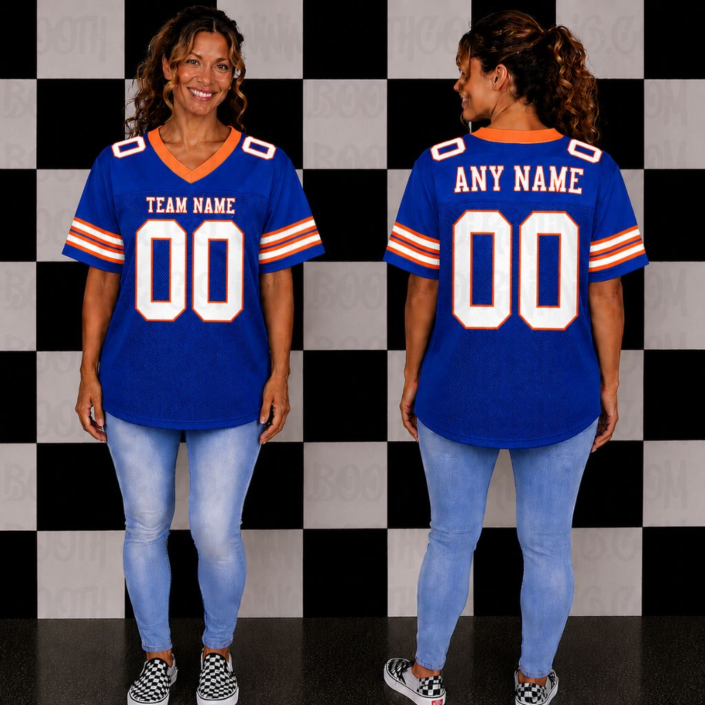 Blank Football Jerseys- Royal Blue and Orange