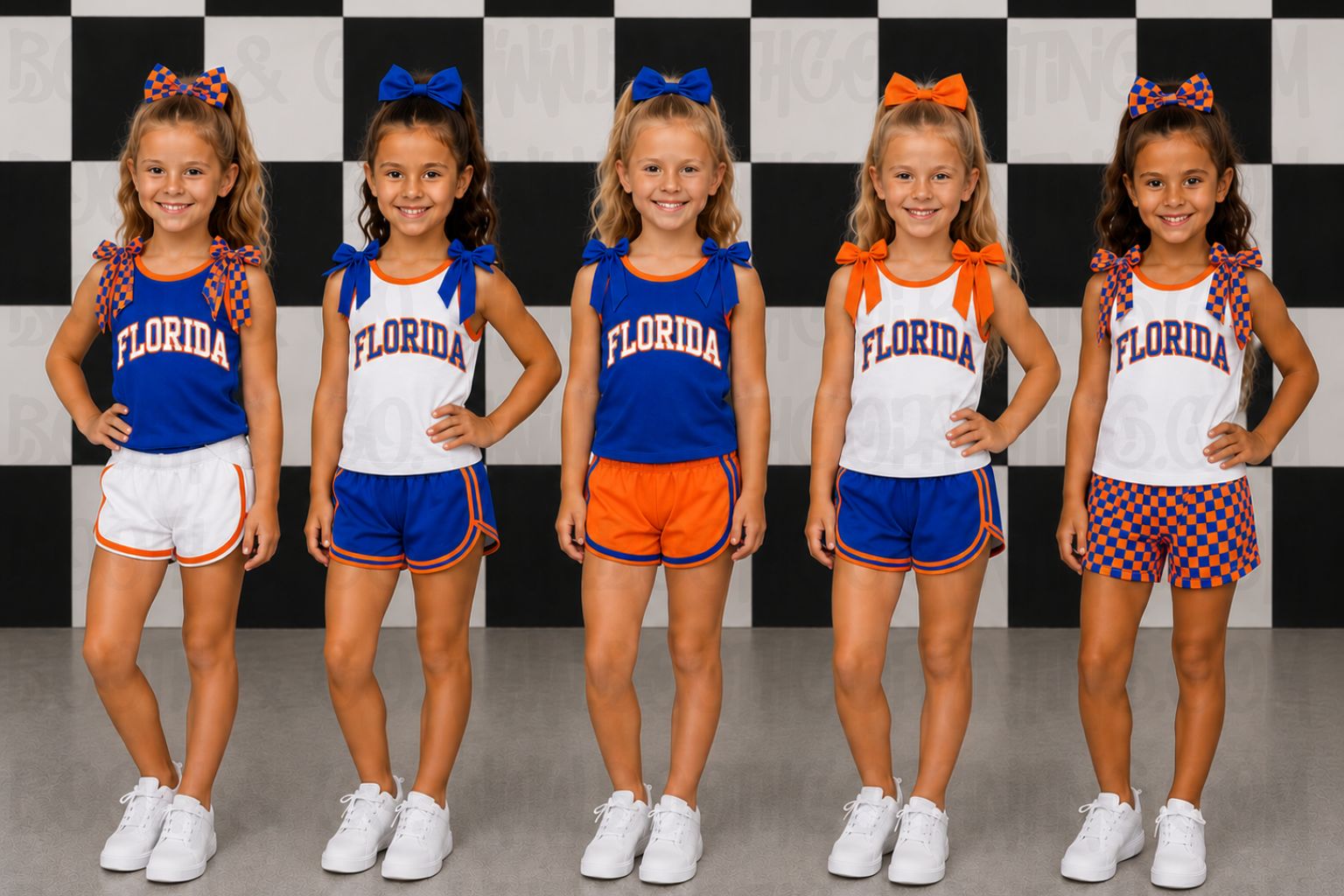 Florida Bow Set- Royal Blue and Orange