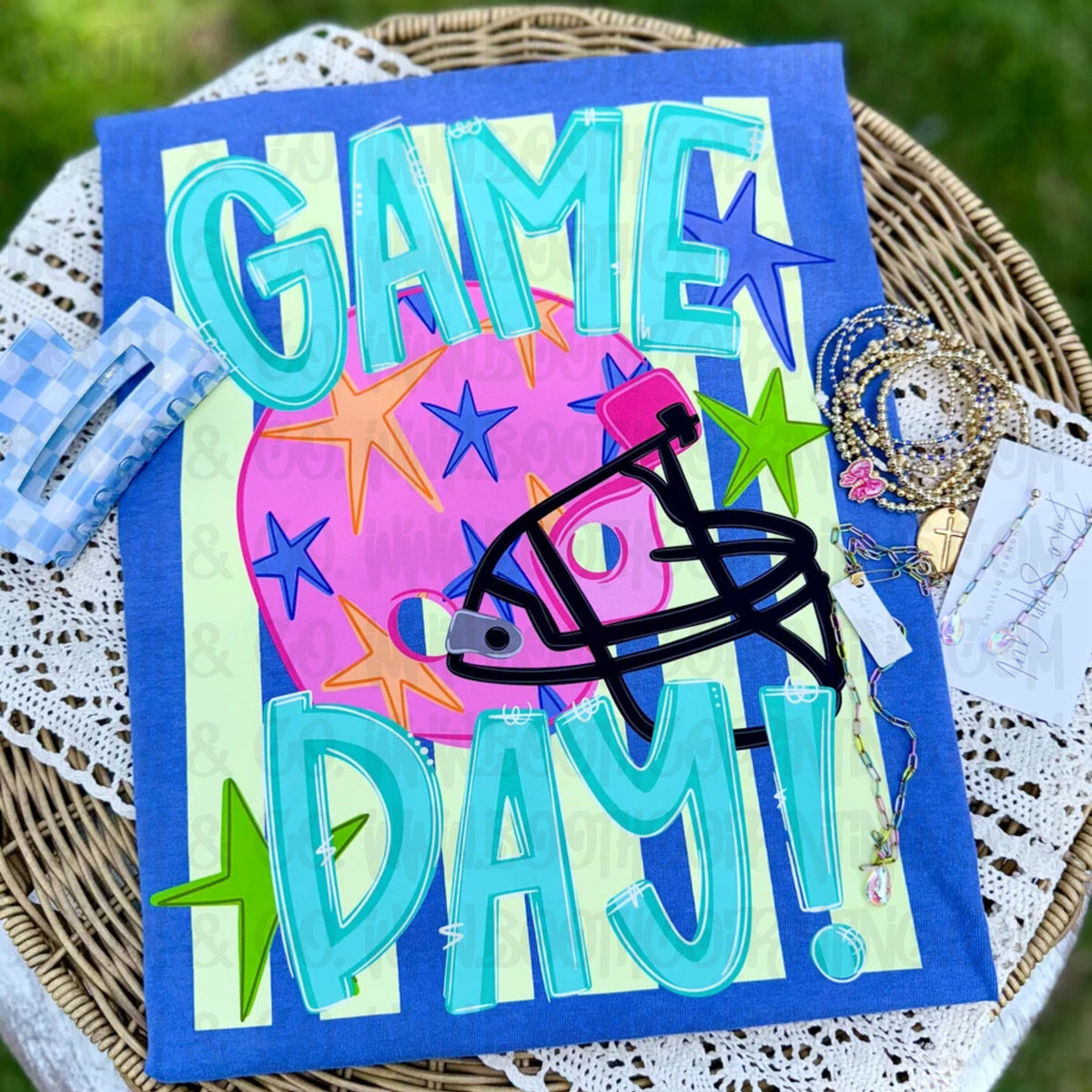 Preppy Game Day Helmet with Stars