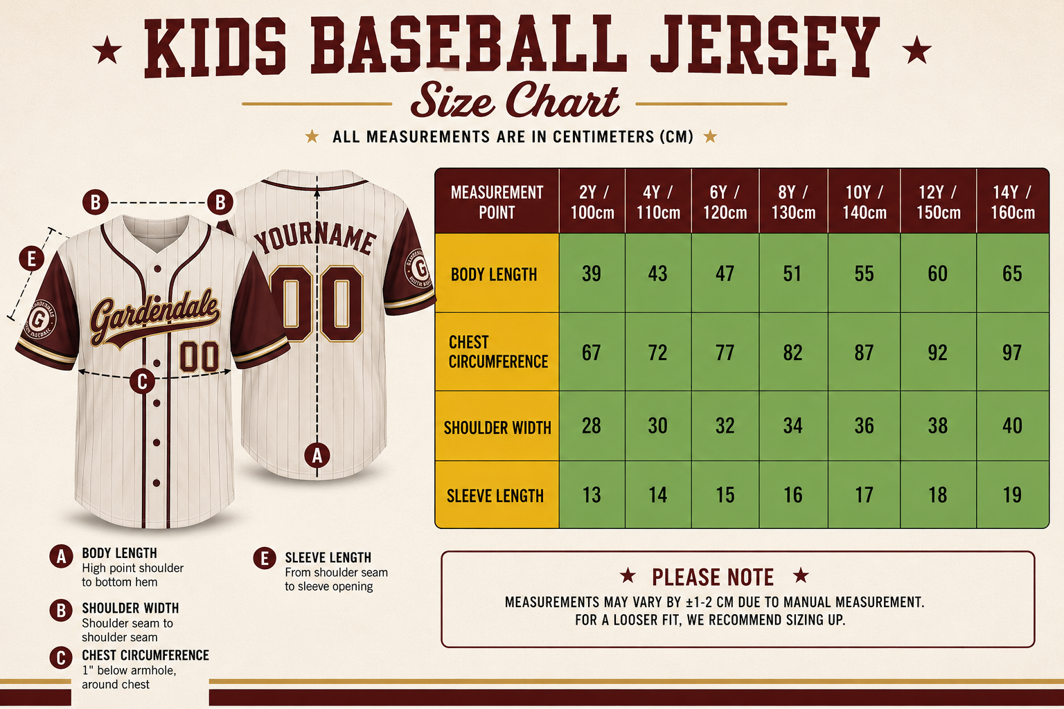 Custom Baseball Jersey SAMPLE