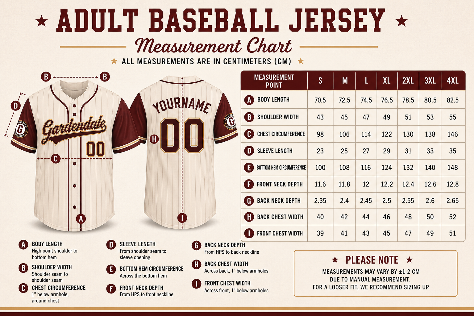 Custom Baseball Jersey SAMPLE