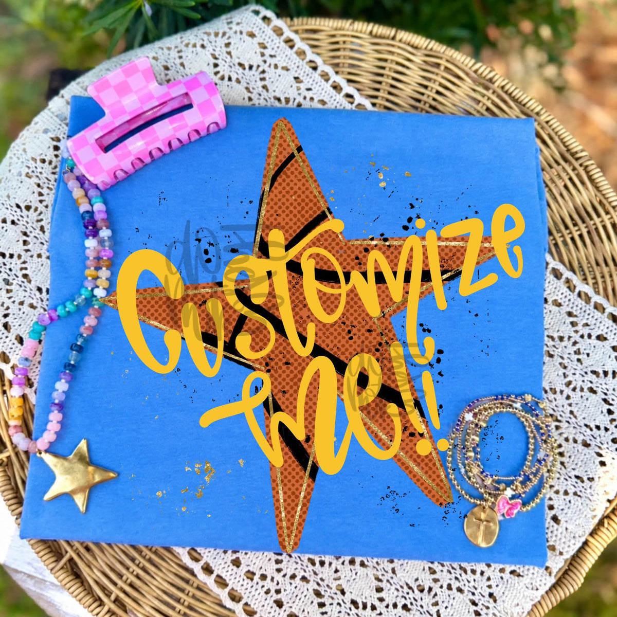 Basketball Splatter Star- Custom Wording